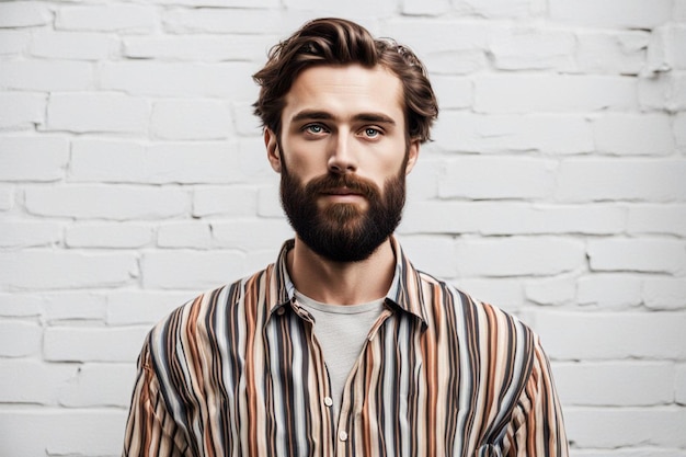 young bearded man model of fashion