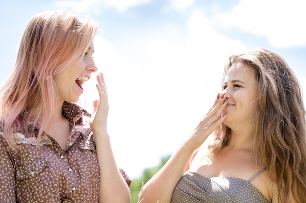 Young beautiful cheerful girls