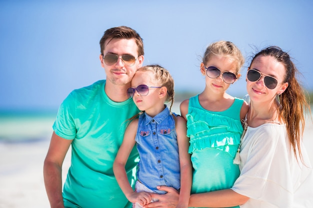 Young beautiful family on vacation