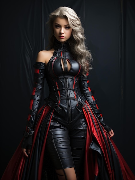 Young beautiful girl cosplay vampire dracula