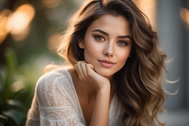 young beautiful girl portrait close up short isolated on dark background