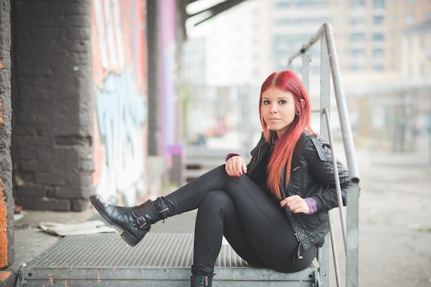 young beautiful red hair venezuelan woman lifestyle