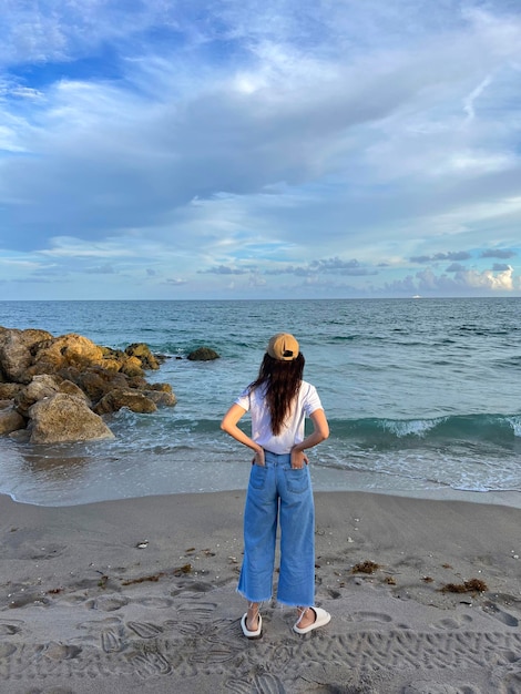 Young beautiful woman relax on the beach