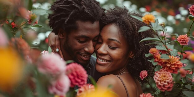 A young Black couple are deeply in love Generative Ai