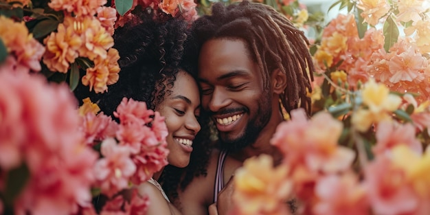 A young Black couple are deeply in love Generative Ai