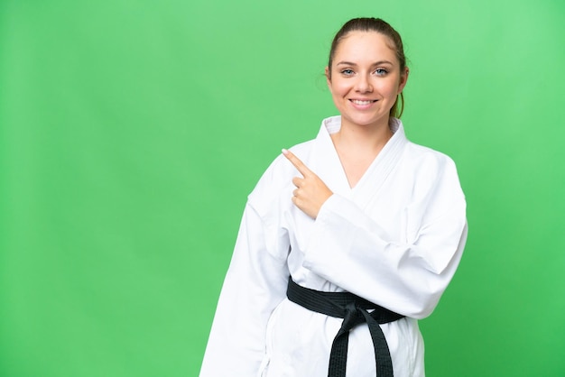 Young blonde woman over isolated background