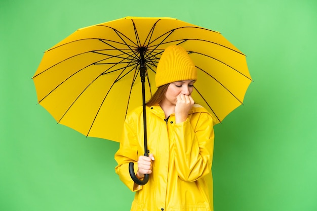 Young blonde woman over isolated background