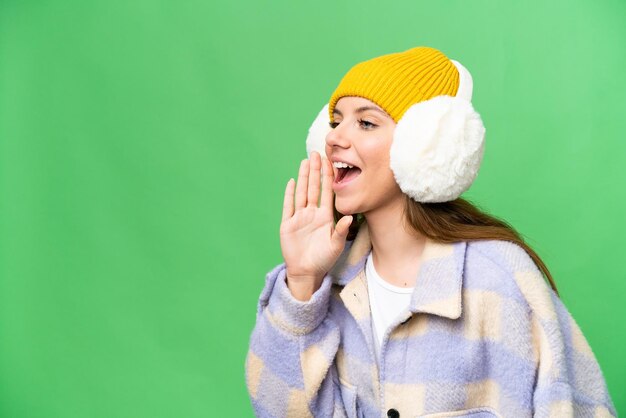 Young blonde woman over isolated background