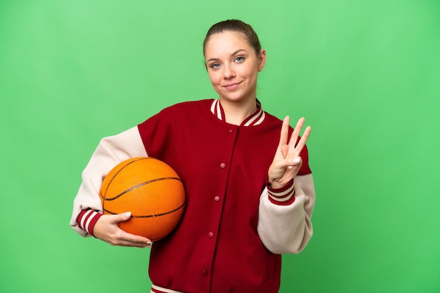 Young blonde woman over isolated background