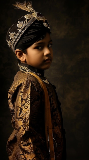 a young boy as king of an indian