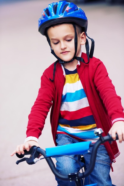 Young boy on the bicycle at Park