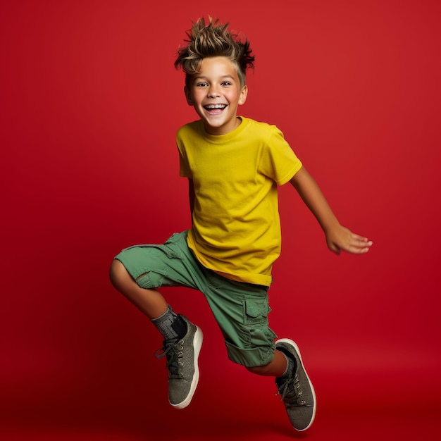 Young Boy Jumping in the Air