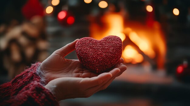 Photo young boy presenting heart shape with shyness