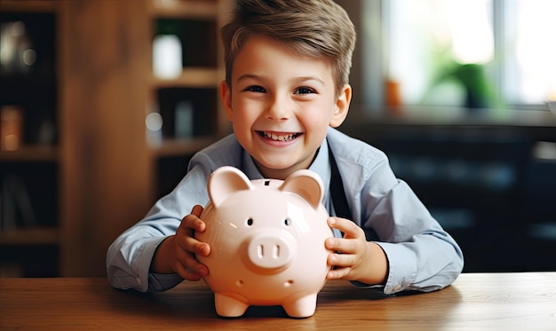 A Young Boy Saving for the Future