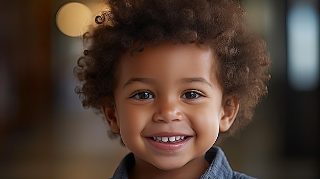 A young boy smiles for the camera.