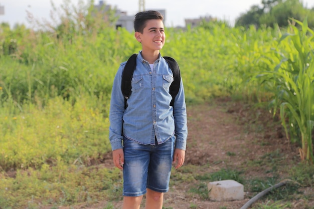 young boy smiling  during Tourist shopping trip stroll