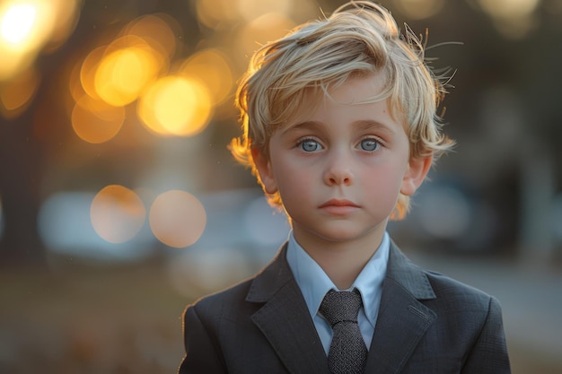 Young Boy in Suit and Tie