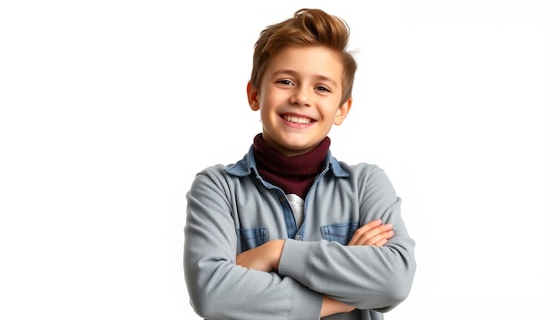 Photo a young boy with a shirt that says  hes smiling