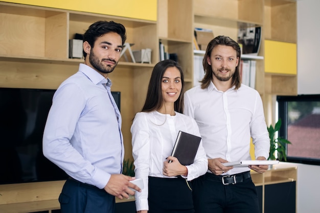 Young busimesspeople working in modern office