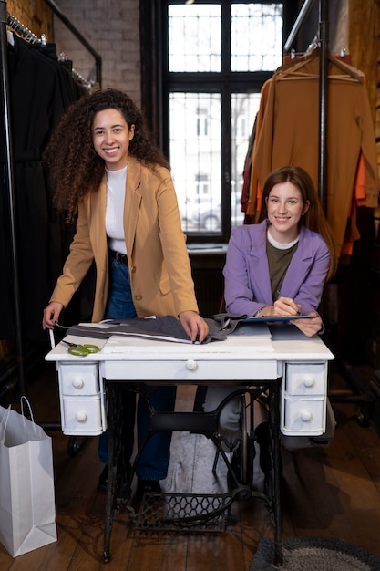 Young business owners preparing their store