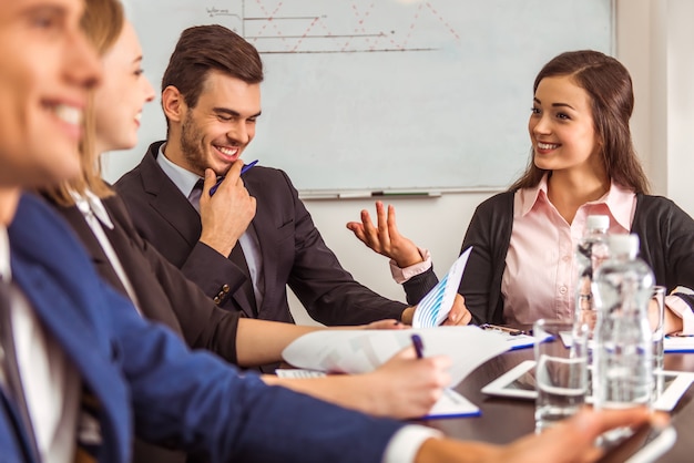 Young business people at a conference in the office