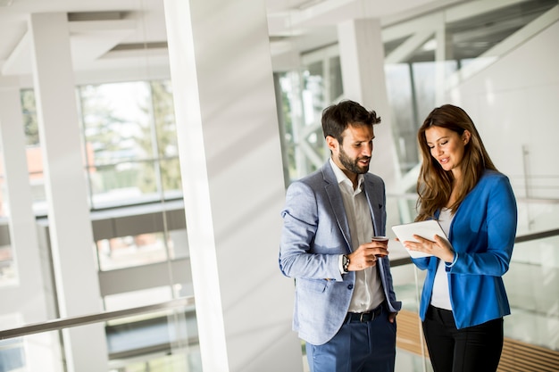 Young business people standing in the office