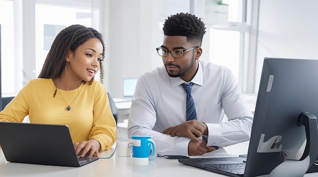 Young business people working in the office