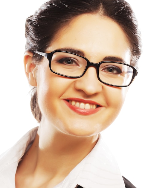 Young business woman with glasses