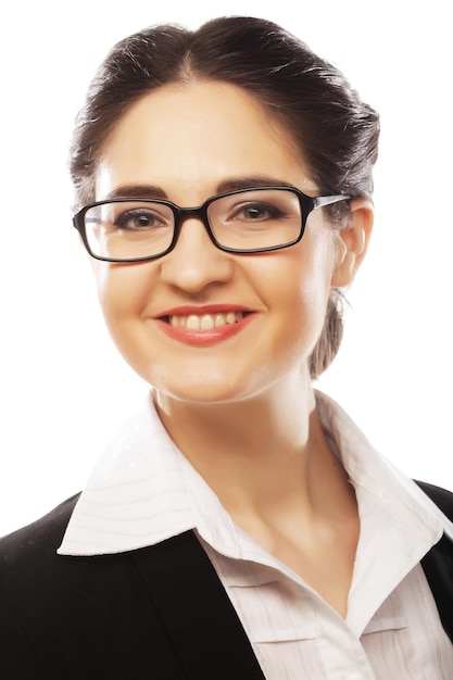 Young business woman with glasses