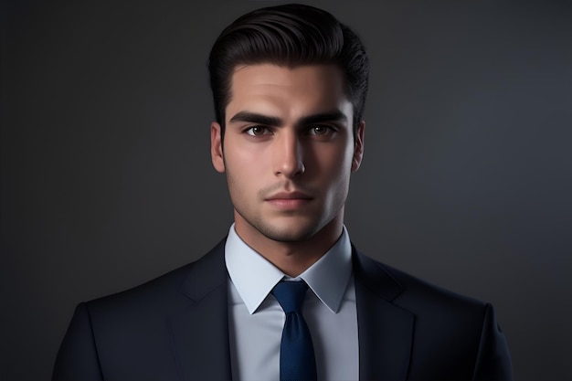 Young businessman looking at camera Generative AI