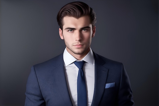 Young businessman looking at camera Generative AI