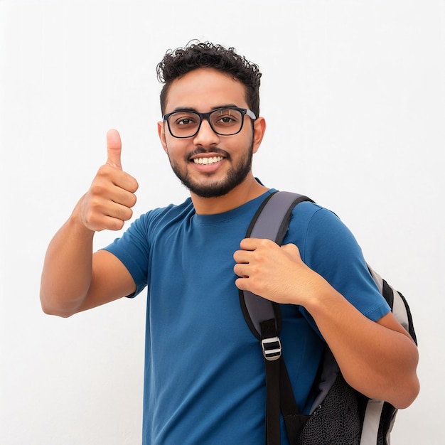 Young businessmen with thumbs ups