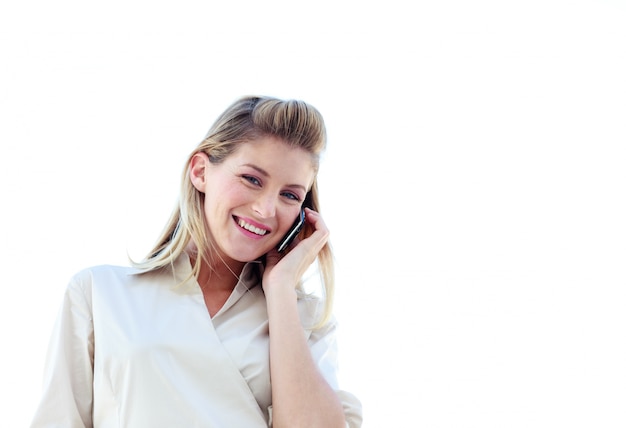 Young businesswoman talking on the phone