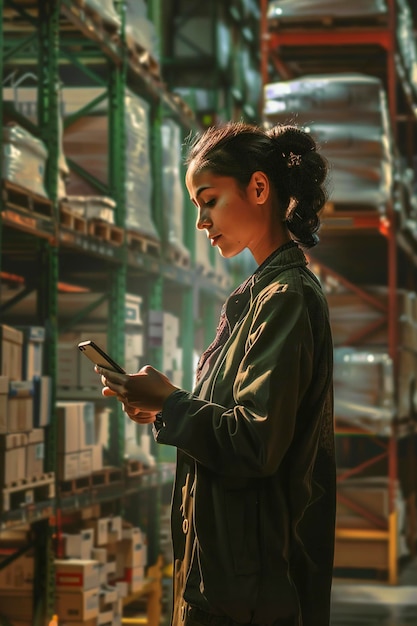 A Young businesswoman using her smart phone