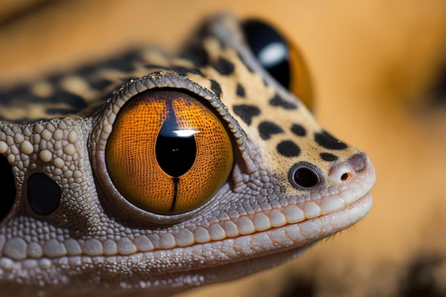 A young cat eye gecko up close