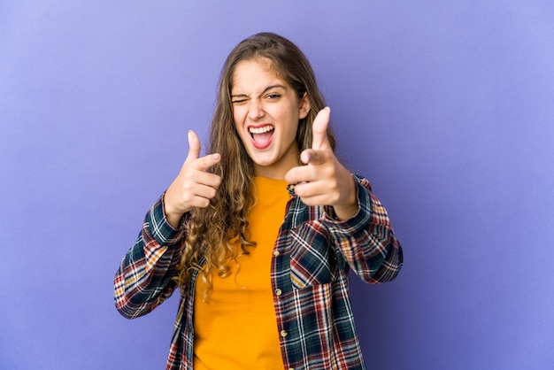 Young caucasian woman expressing emotions isolated