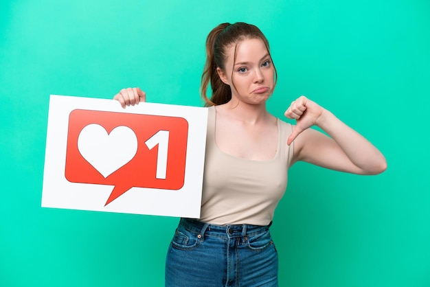 Young caucasian woman over isolated background