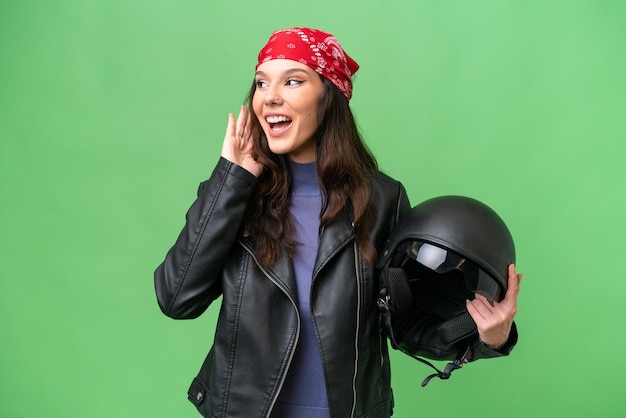 Young caucasian woman over isolated background