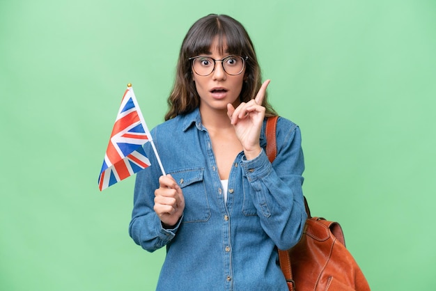 Young caucasian woman over isolated background