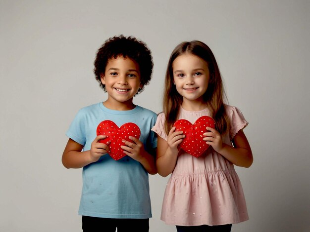 Young child holding 3d heart shape