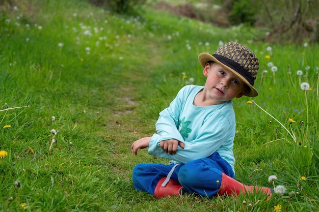 A young child in nature