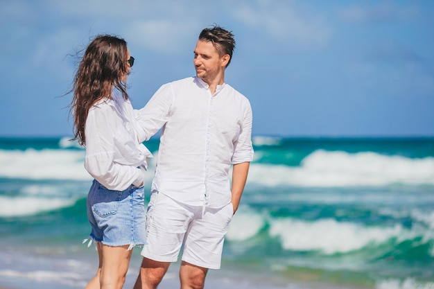 Young couple on the beach vacation in Florida