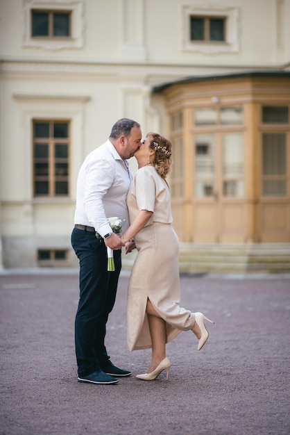 A young couple of lovers kissing