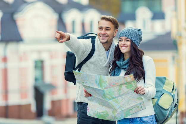 Young couple travels