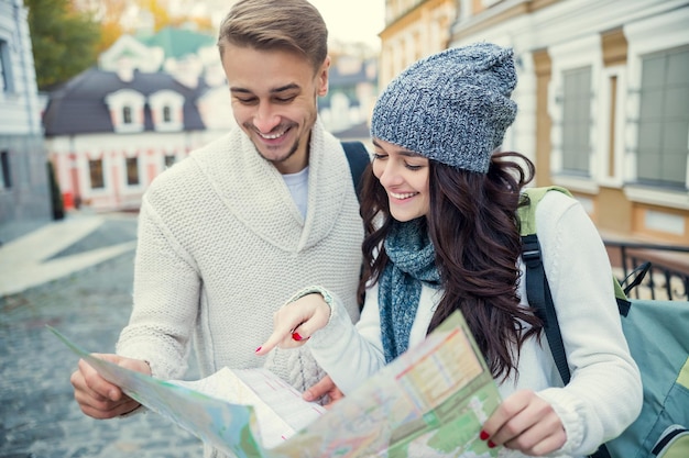 Young couple travels