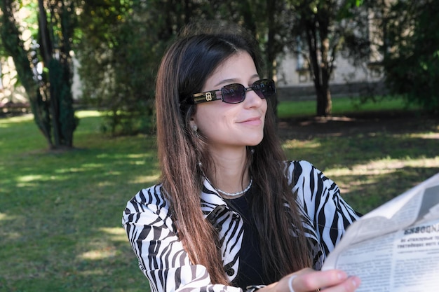 Young cute girl with long straight hair