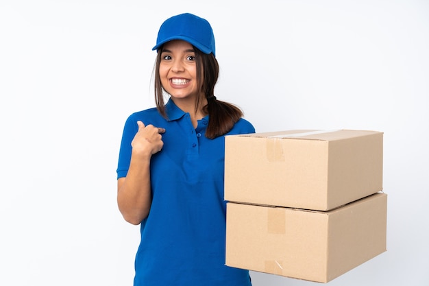 Young delivery over isolated background