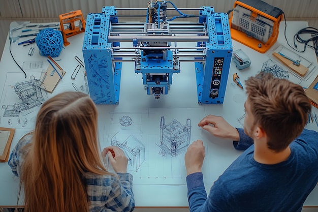 Young Designers Working on a 3D Printing Project