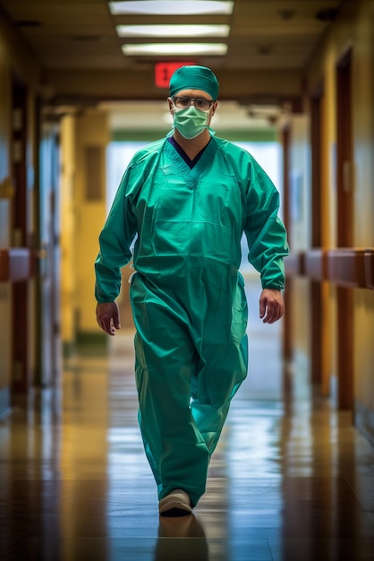 Young doctor in a white coat attends to a patient