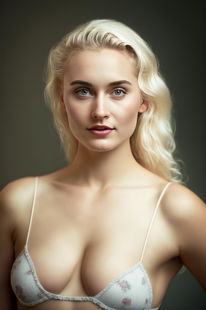 Young European woman pinup model 21 years old image generative AI